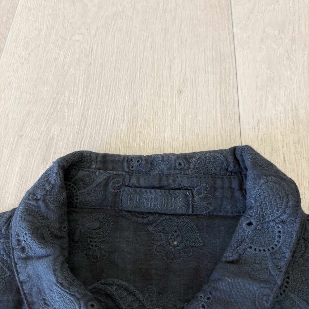 CP Shades Embroidered 100% Cotton Button Up Shirt Dark Blue Women's M USA Made - Picture 6 of 9